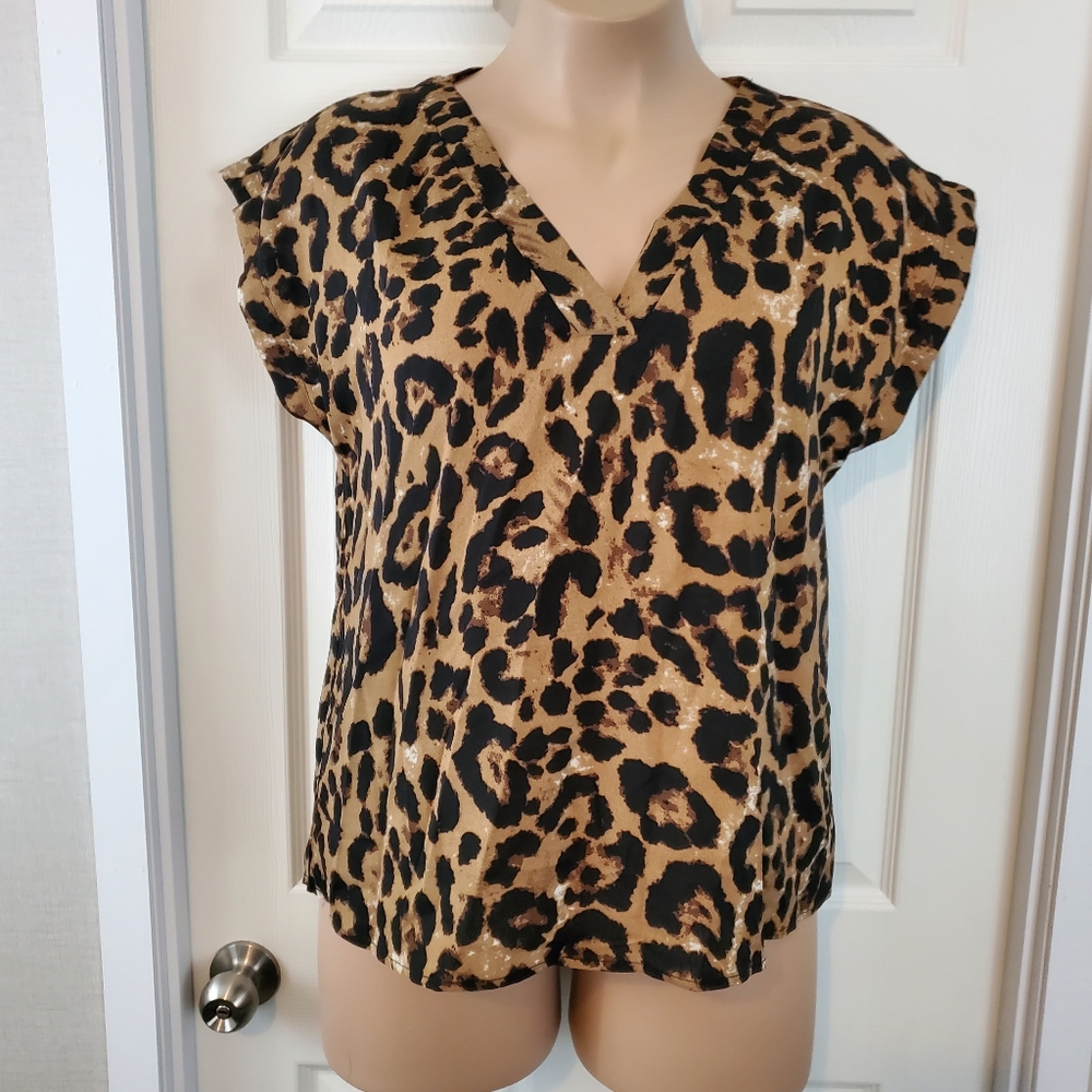 Shein Curve Animal Print Blouse